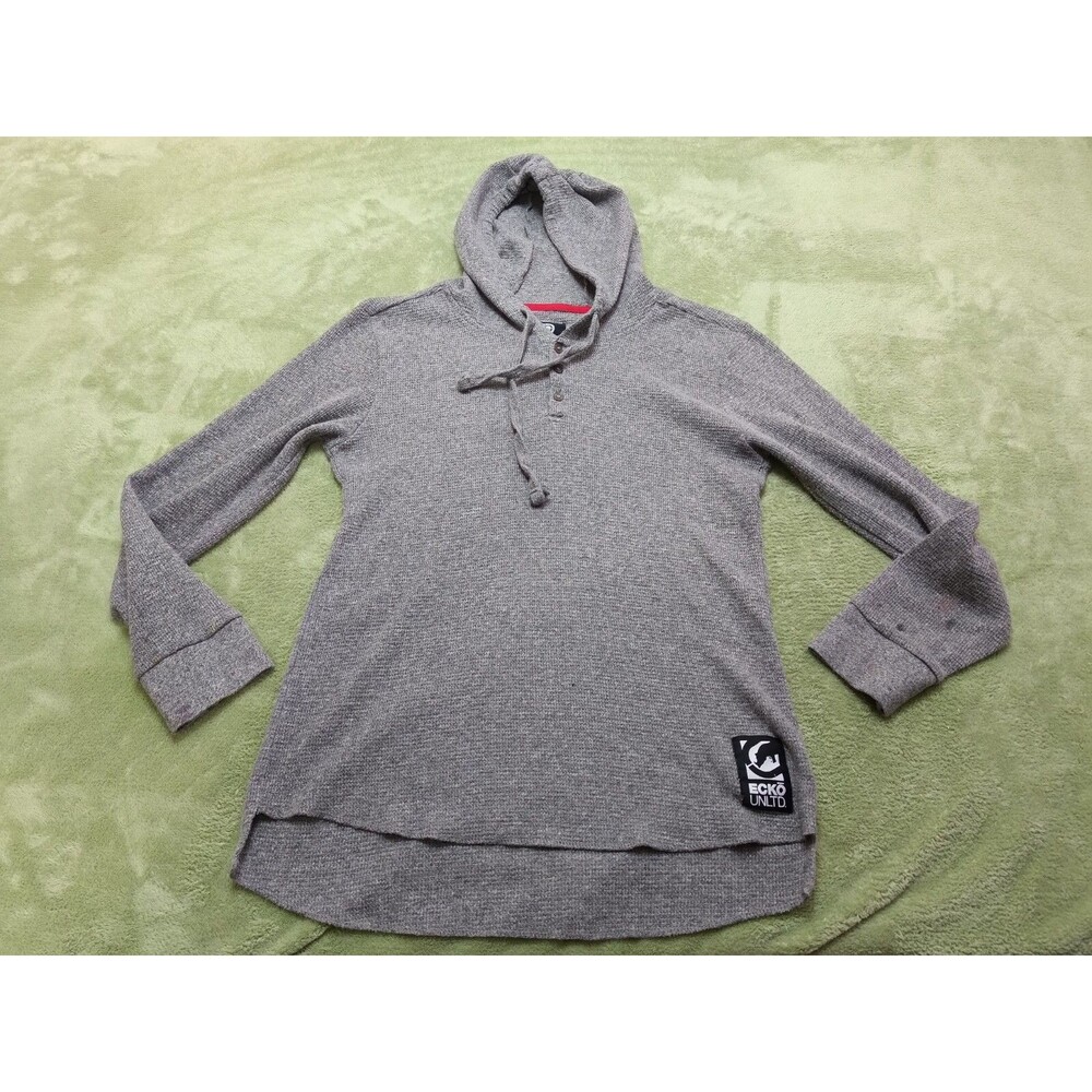 Ecko Unltd. Sweater Mens Adult Medium Gray Long Sleeve Unlimited Hoodie Knit